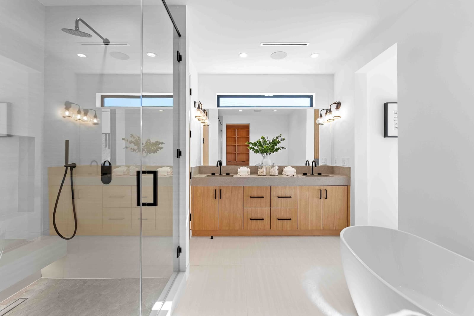 Bright interior with designer furnishings